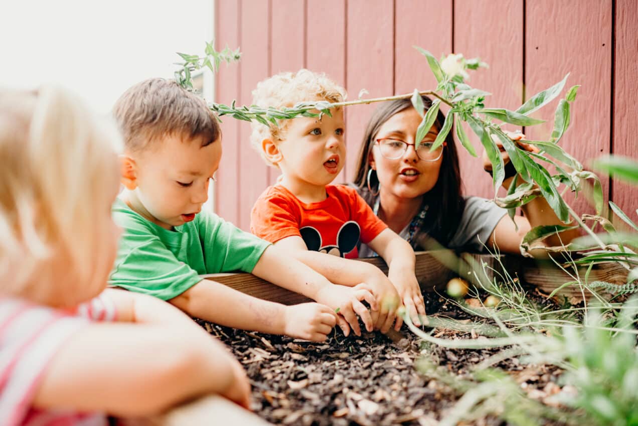 Leafspring School Teacher with Students